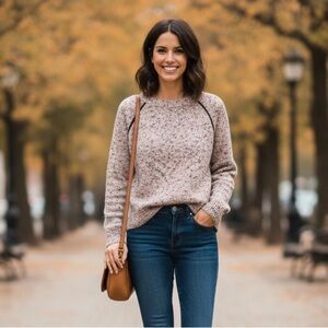 La Fee Verte Sz M Wool Kid Mohair Blend Heather Grey Knit Relaxed Sweater